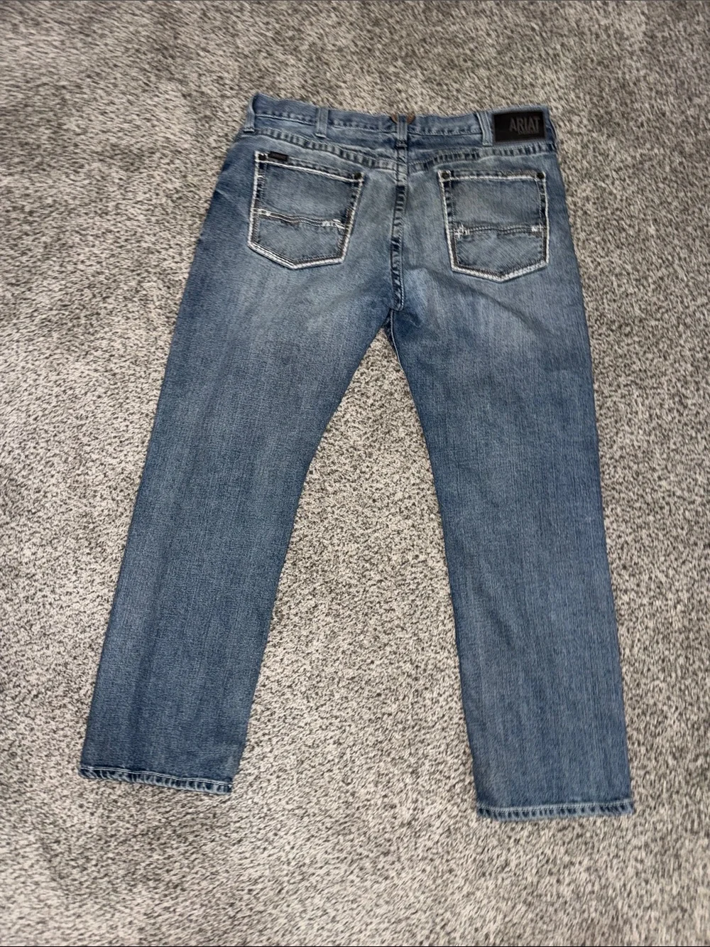 Ariat Men's Blue Washed Straight-Leg Jeans M2 relaxed bootcut 38x32